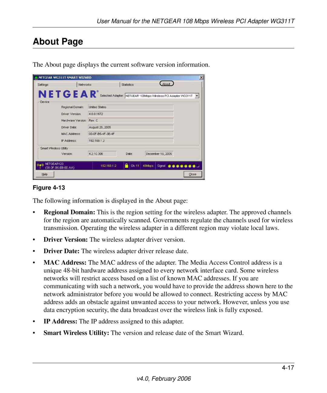 NETGEAR WG311T user manual About 