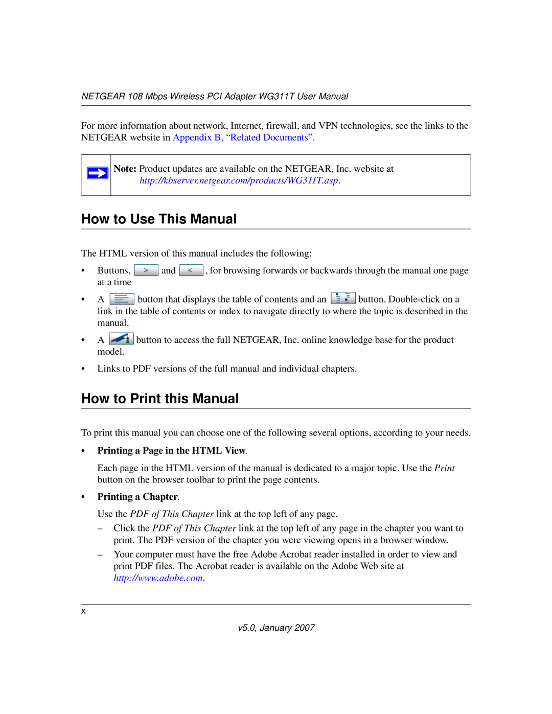 NETGEAR WG311T user manual How to Use This Manual, How to Print this Manual 