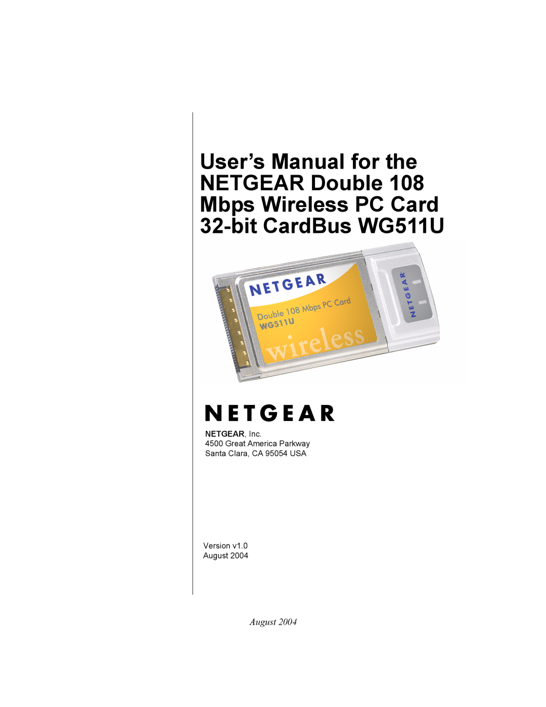 NETGEAR WG511U user manual August 