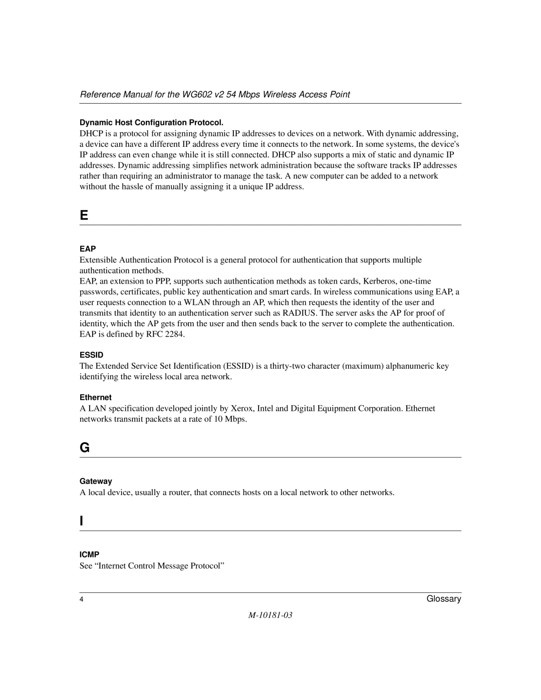 NETGEAR WG602 V2 manual See Internet Control Message Protocol 