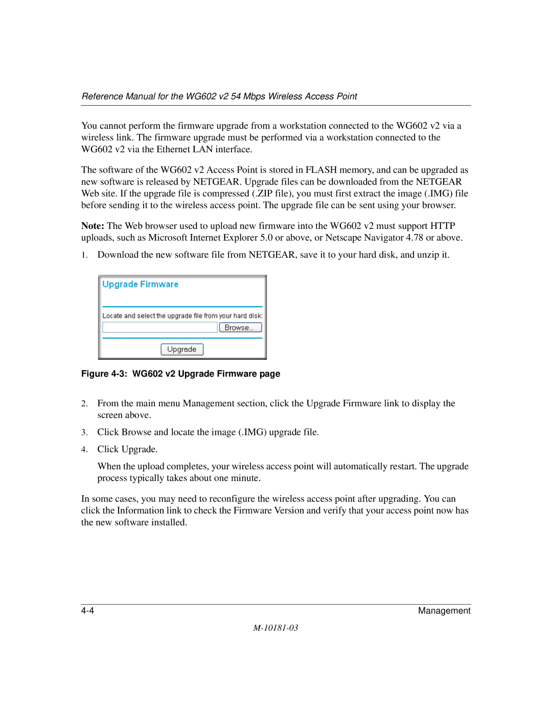 NETGEAR WG602 V2 manual WG602 v2 Upgrade Firmware 