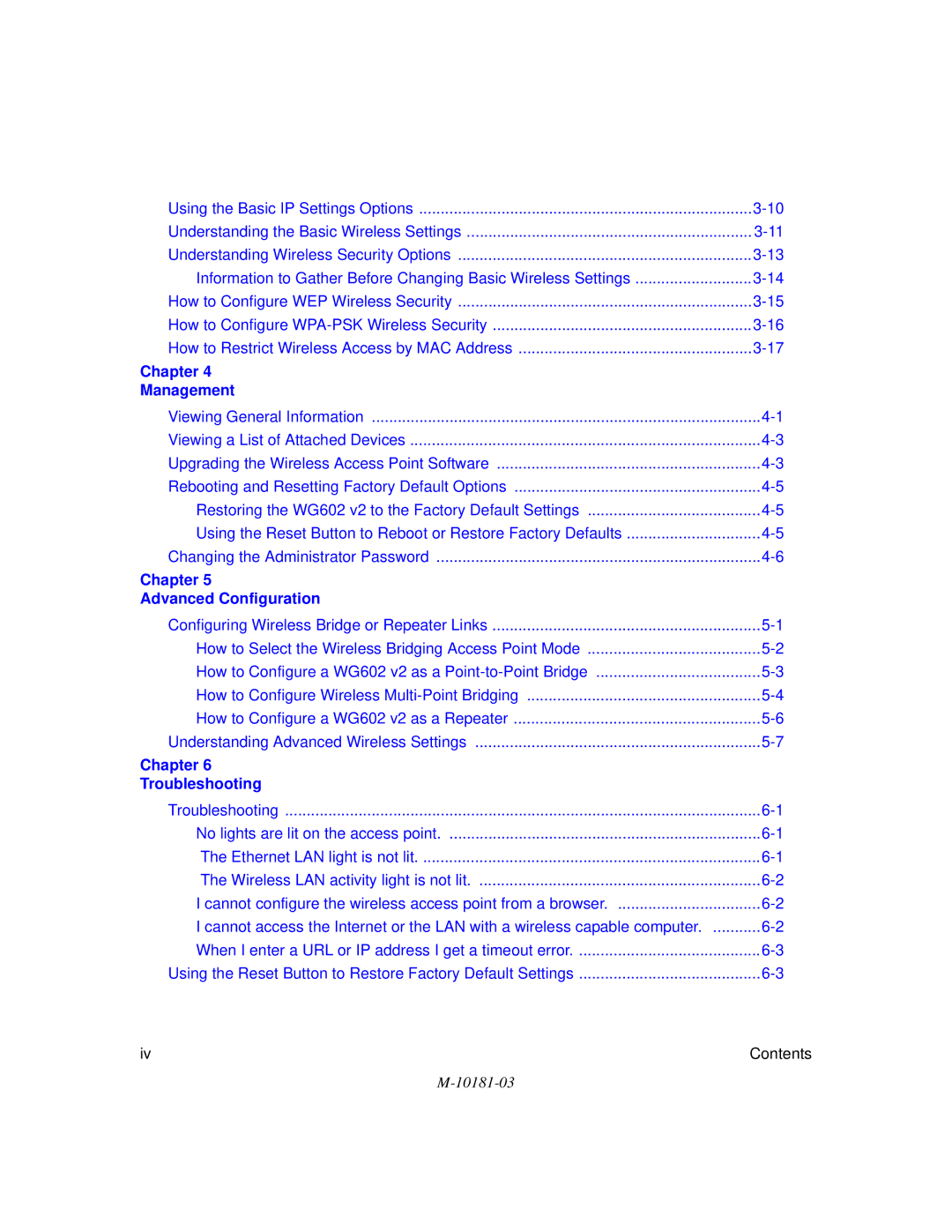 NETGEAR WG602 V2 manual Chapter Management 