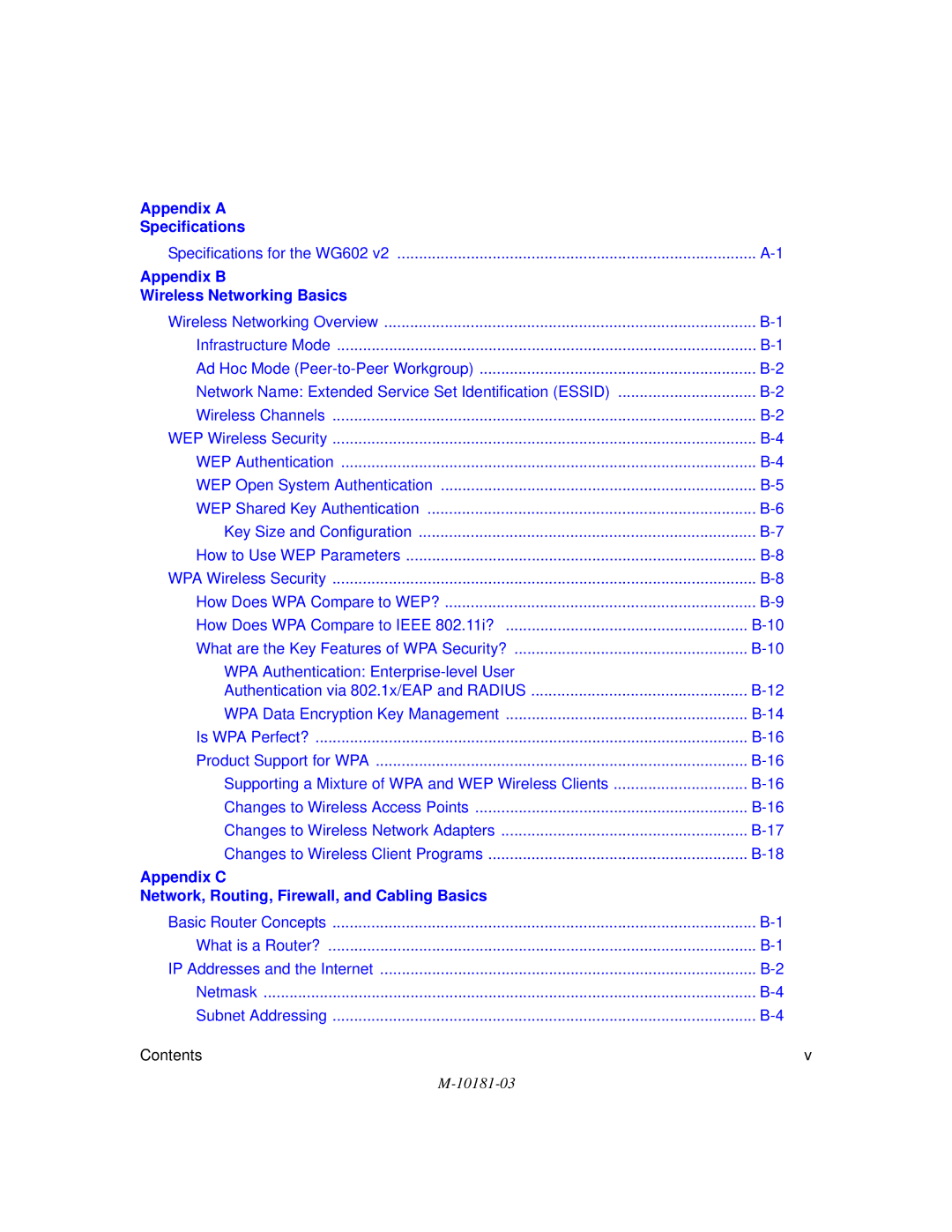 NETGEAR WG602 V2 manual Appendix a Specifications 