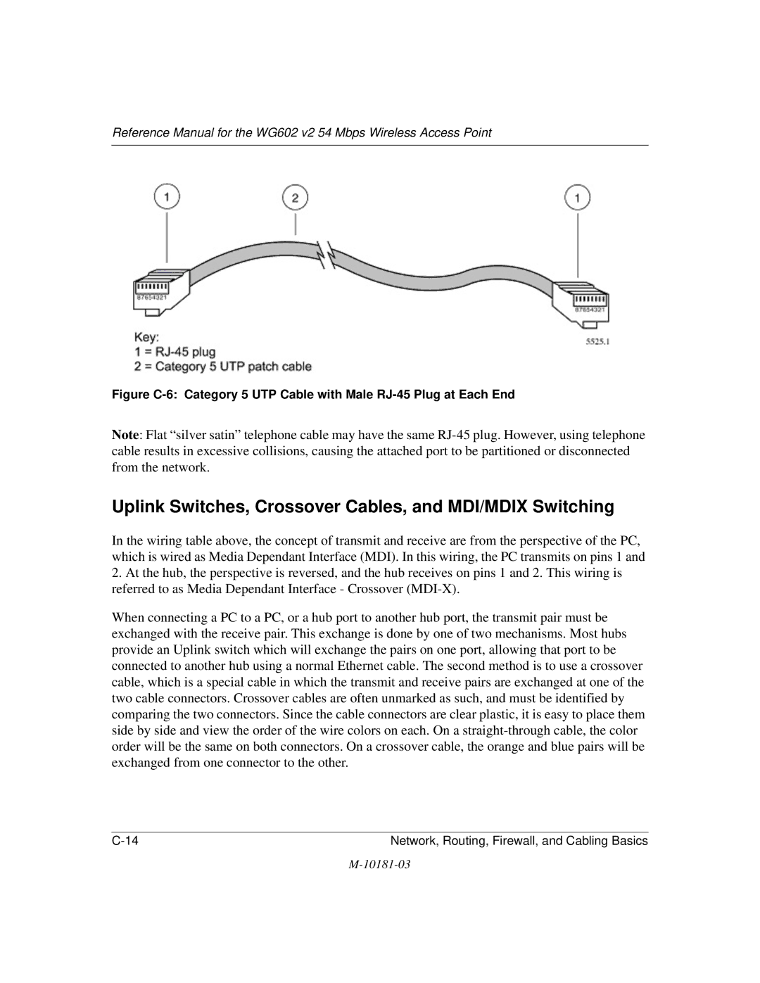 NETGEAR WG602 V2 manual Uplink Switches, Crossover Cables, and MDI/MDIX Switching 