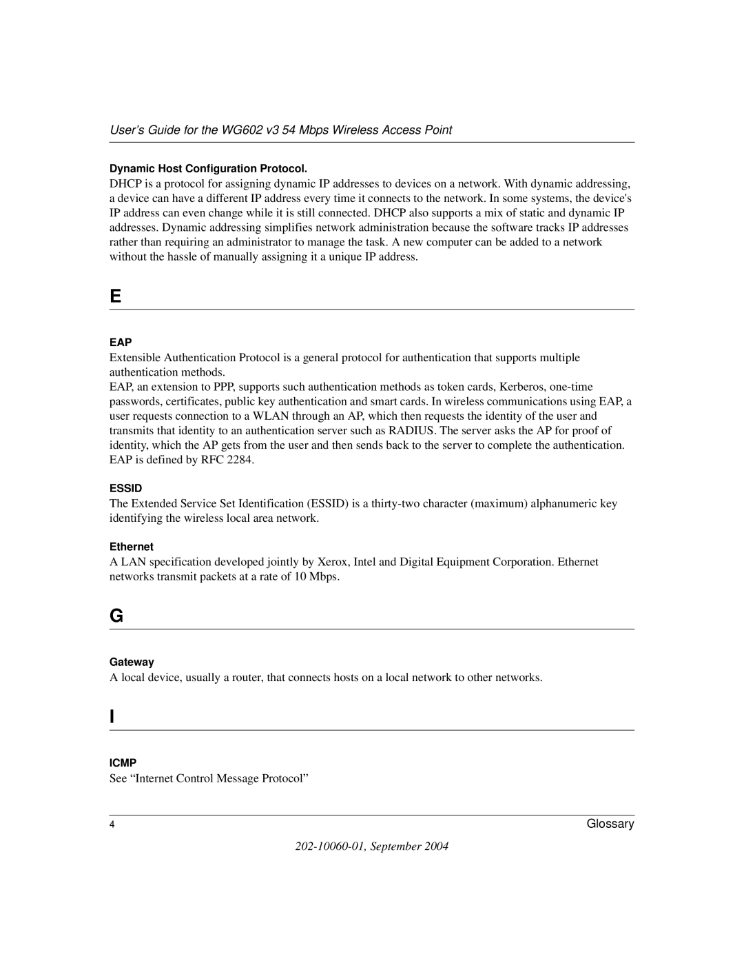 NETGEAR WG602NA manual See Internet Control Message Protocol 