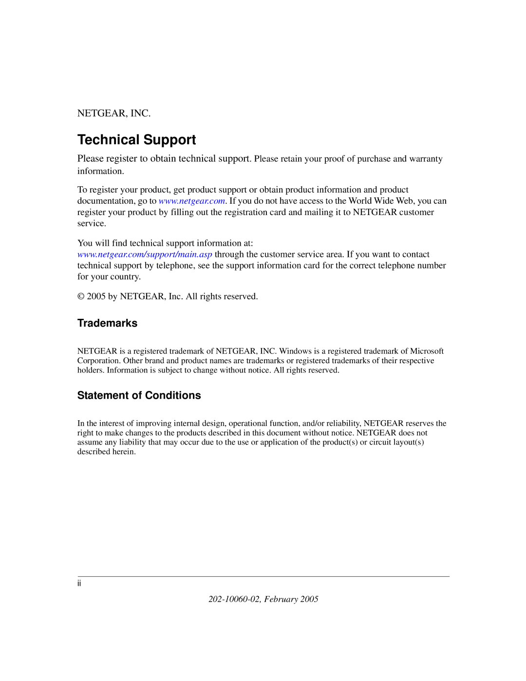 NETGEAR WG602v3 manual Technical Support 