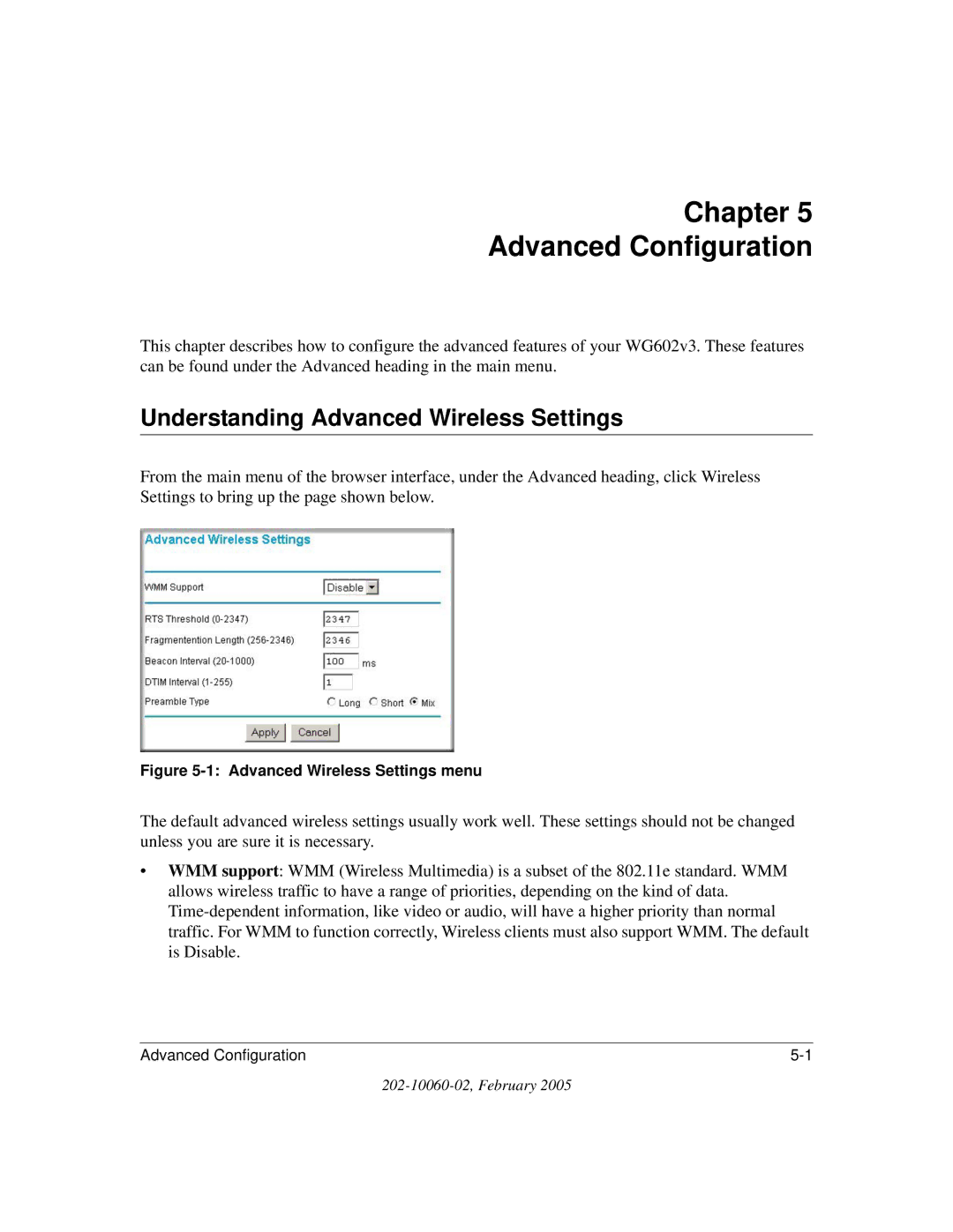 NETGEAR WG602v3 manual Chapter Advanced Configuration, Understanding Advanced Wireless Settings 