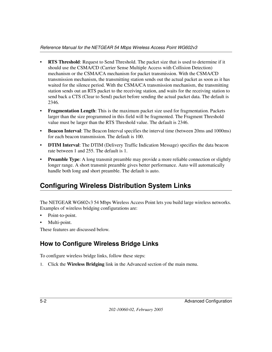 NETGEAR WG602v3 manual Configuring Wireless Distribution System Links, How to Configure Wireless Bridge Links 