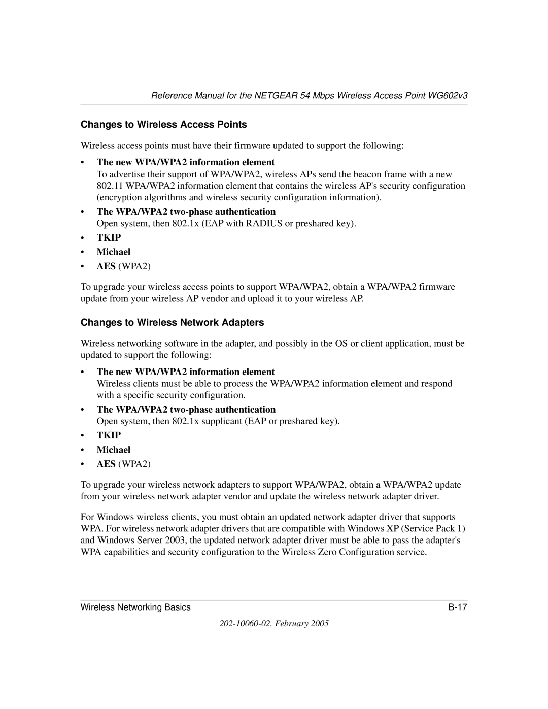 NETGEAR WG602v3 manual Changes to Wireless Access Points 