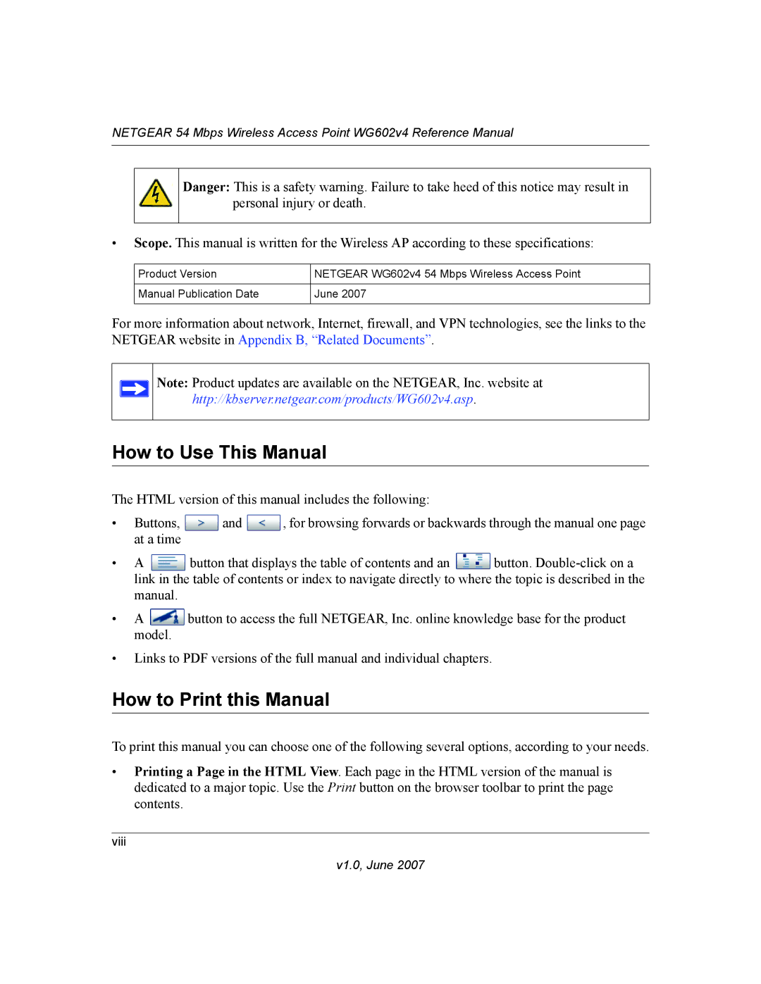 NETGEAR WG602V4 manual How to Use This Manual, How to Print this Manual 