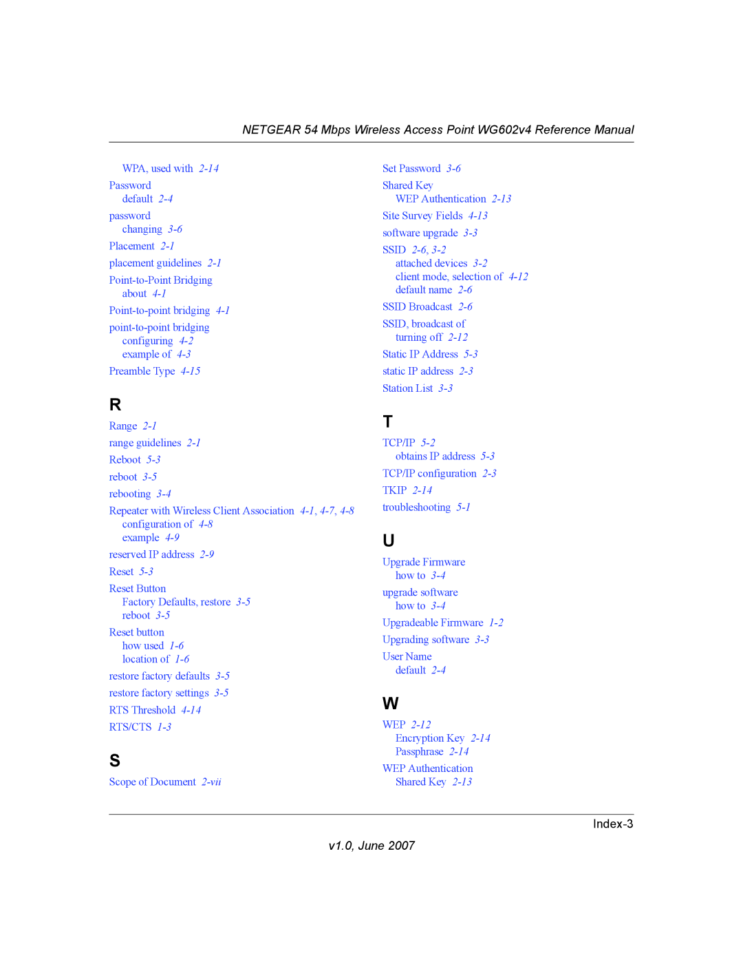 NETGEAR WG602V4 manual Index-3 