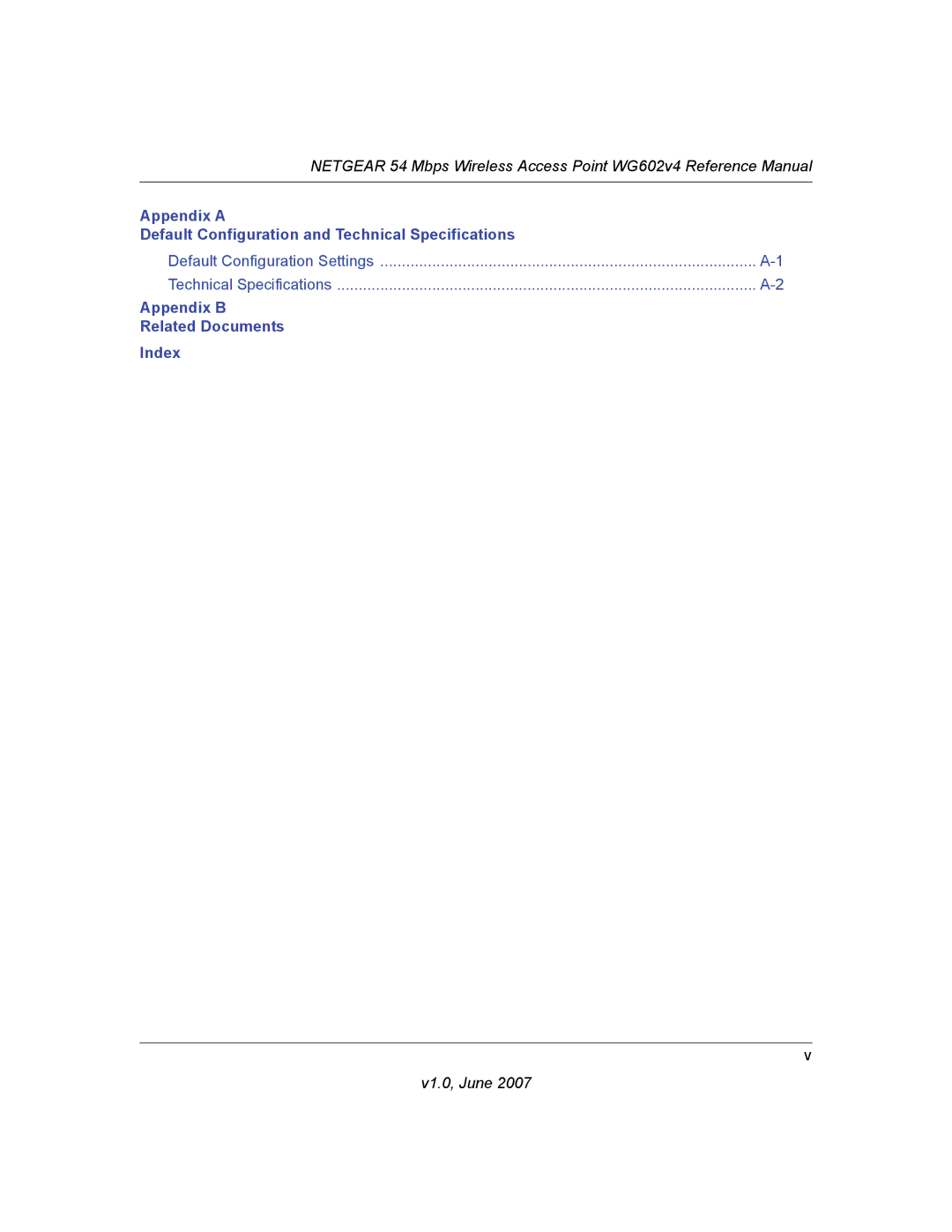 NETGEAR WG602V4 manual Appendix B Related Documents Index 