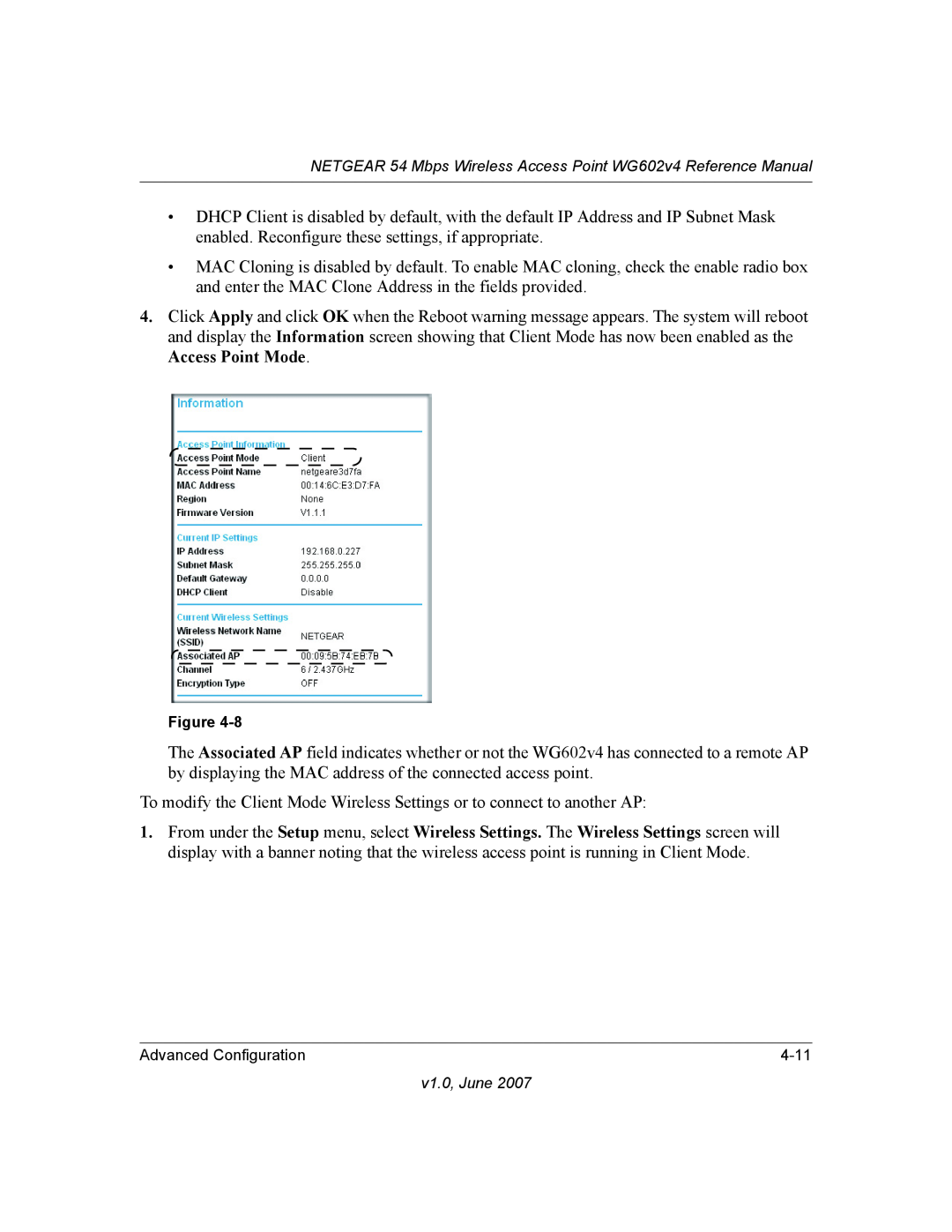 NETGEAR WG602V4 manual 