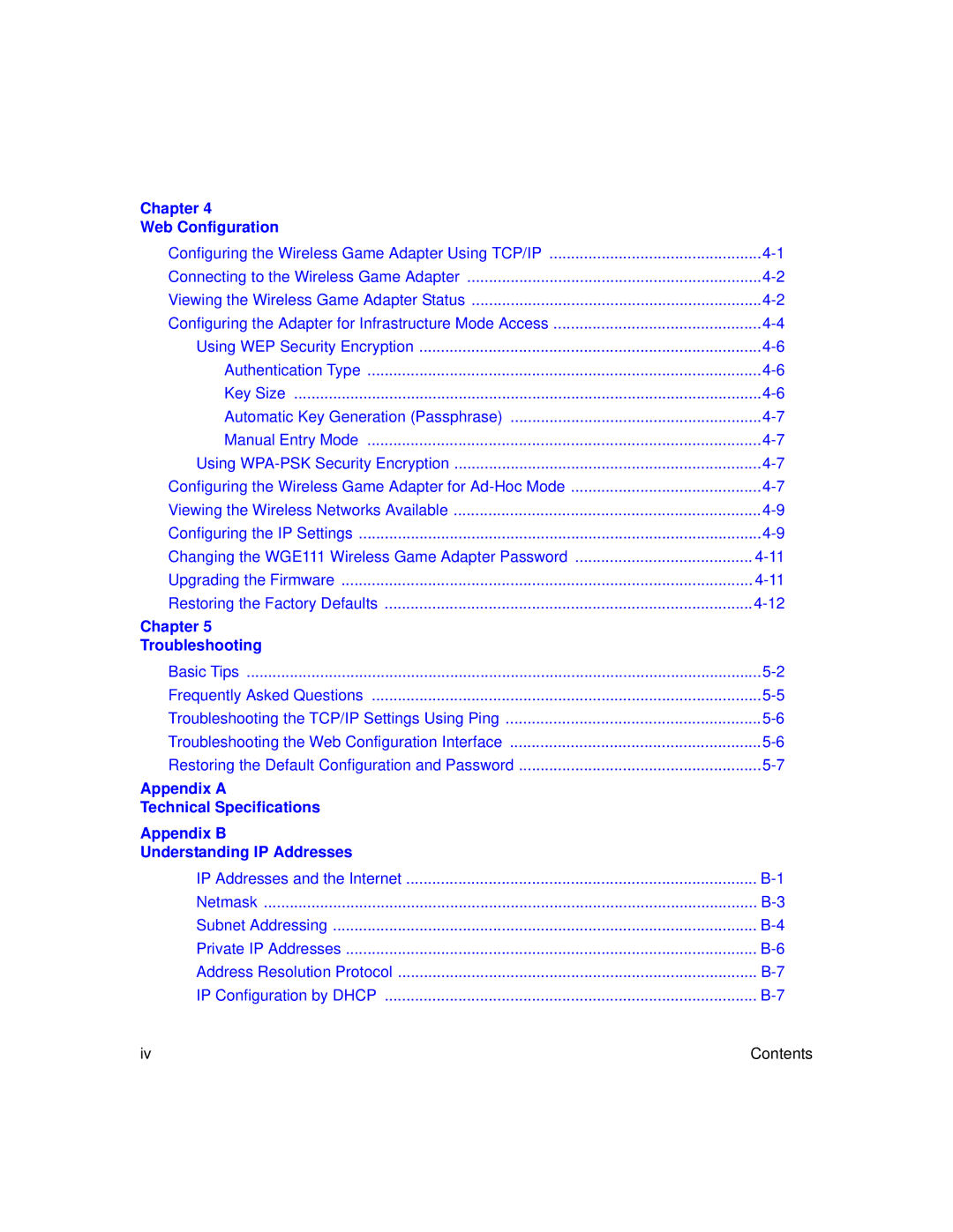 NETGEAR WGE111 user manual Chapter Web Configuration 