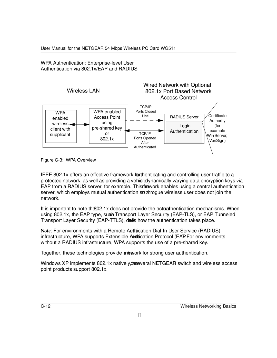 NETGEAR WGE111 user manual Figure C-3 WPA Overview 