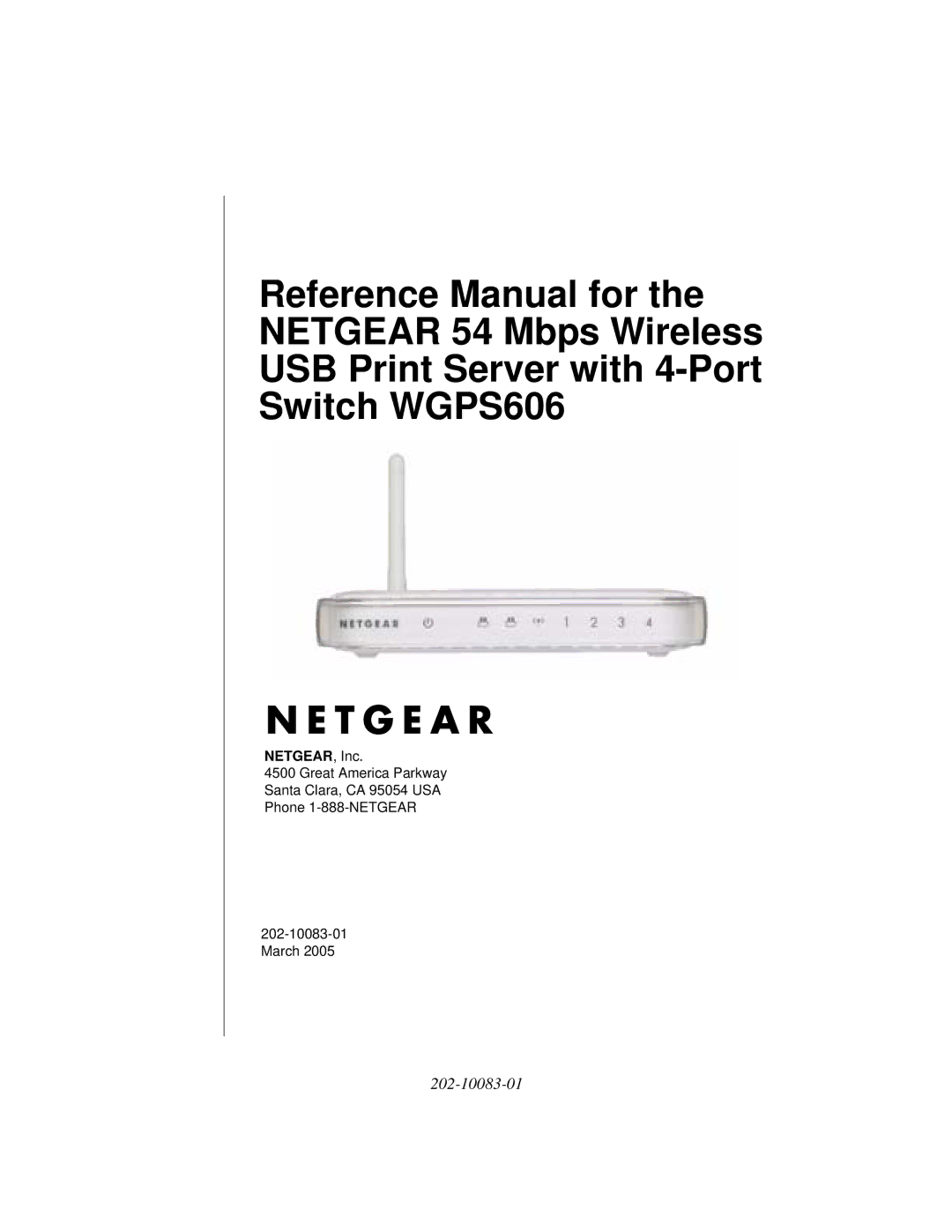 NETGEAR WGPS606 manual 202-10083-01 