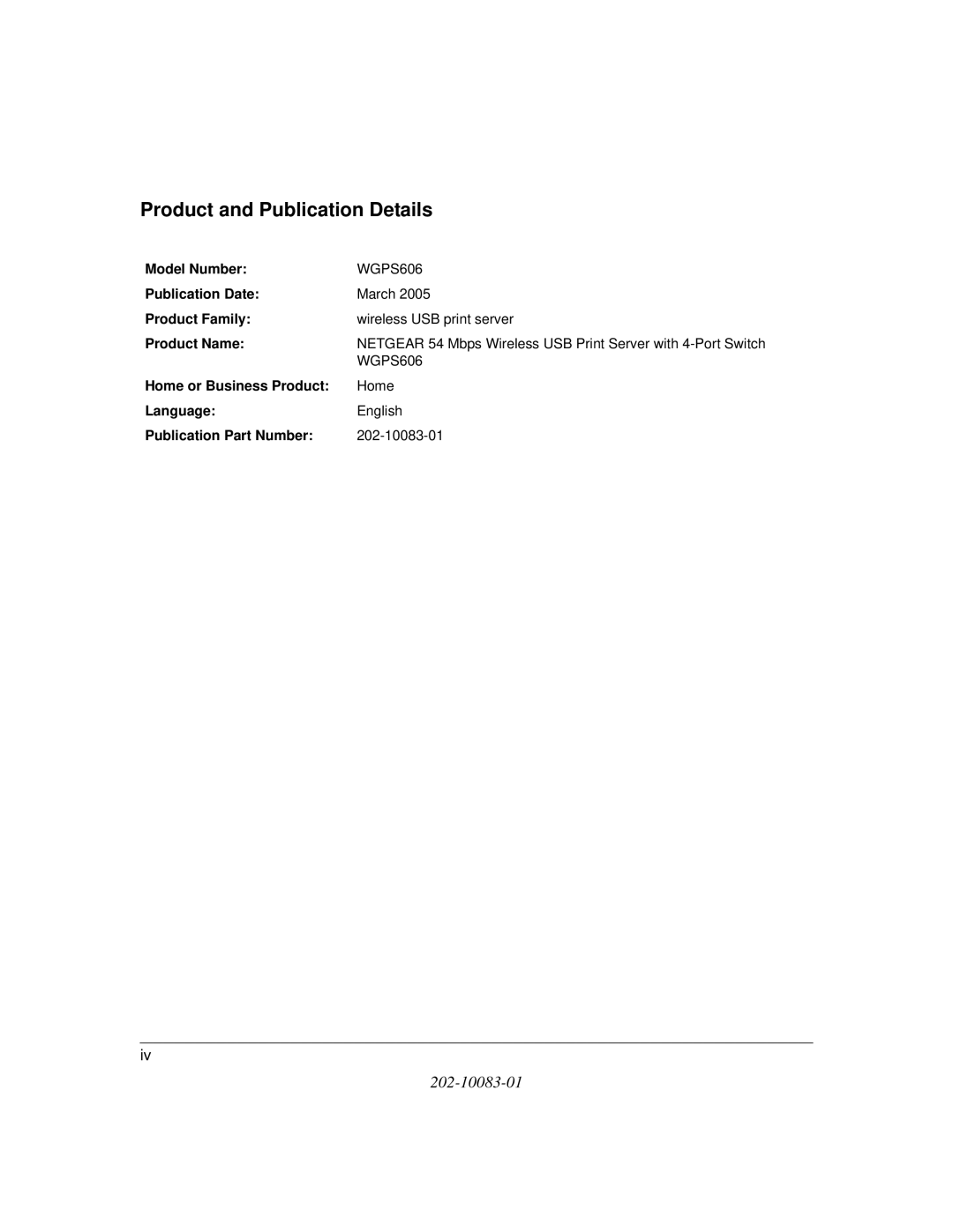 NETGEAR WGPS606 manual Product and Publication Details 