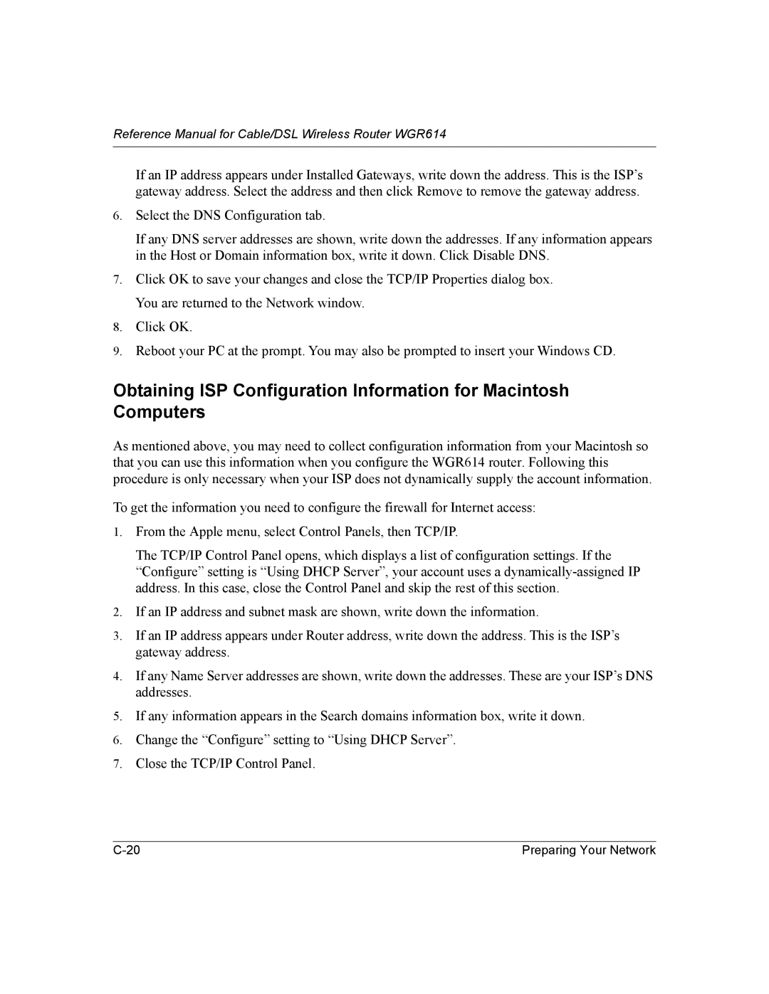 NETGEAR NTGWGR614 manual Reference Manual for Cable/DSL Wireless Router WGR614 