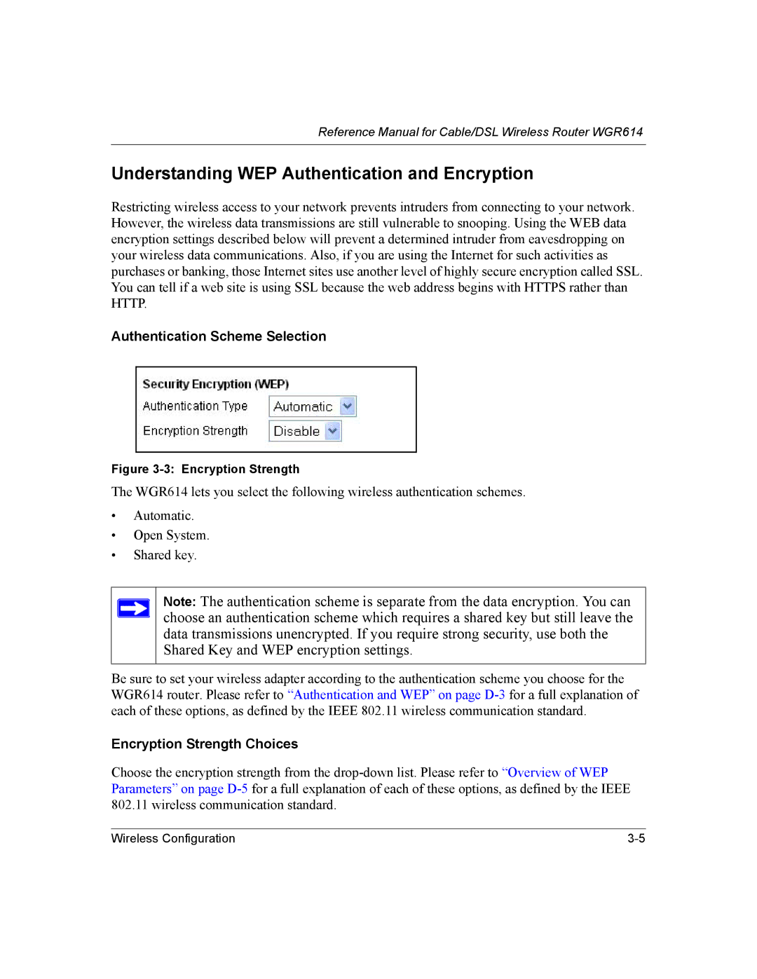 NETGEAR NTGWGR614 manual Understanding WEP Authentication and Encryption, Authentication Scheme Selection 