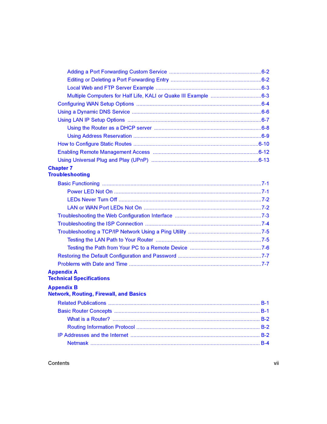 NETGEAR NTGWGR614 manual Chapter Troubleshooting 