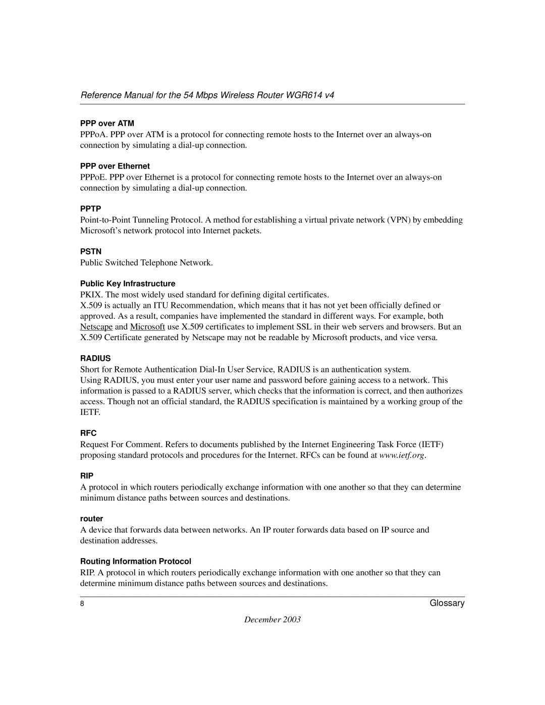 NETGEAR WGR614 v4 manual Public Switched Telephone Network 