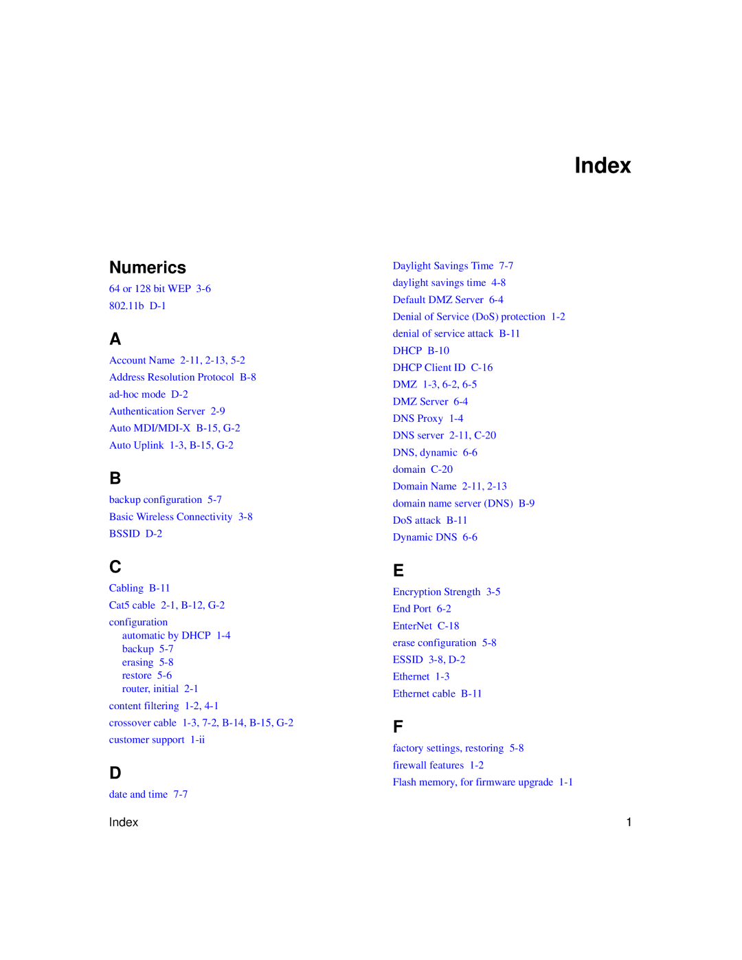 NETGEAR WGR614 v4 manual Index, Numerics 