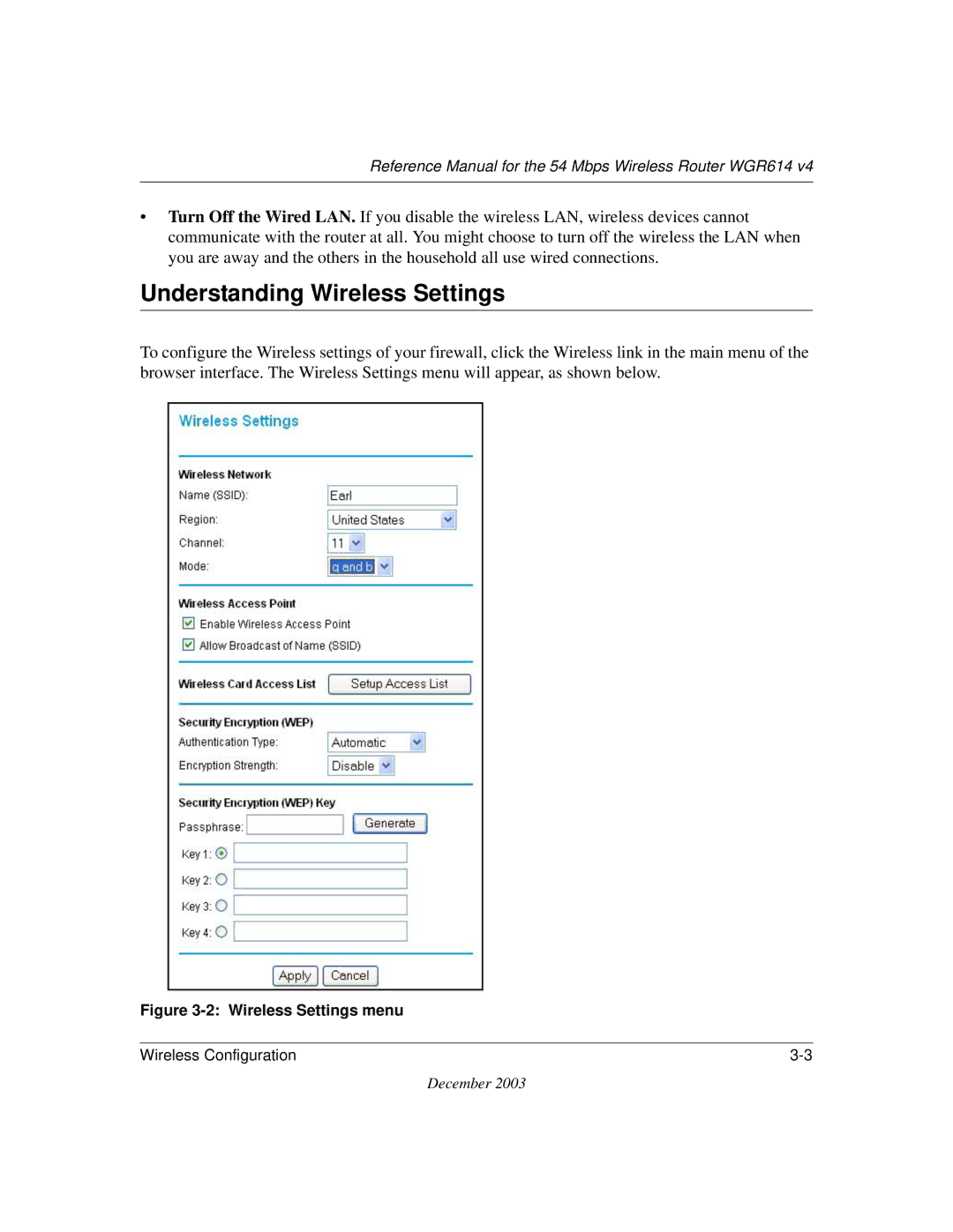 NETGEAR WGR614 v4 manual Understanding Wireless Settings, Wireless Settings menu 