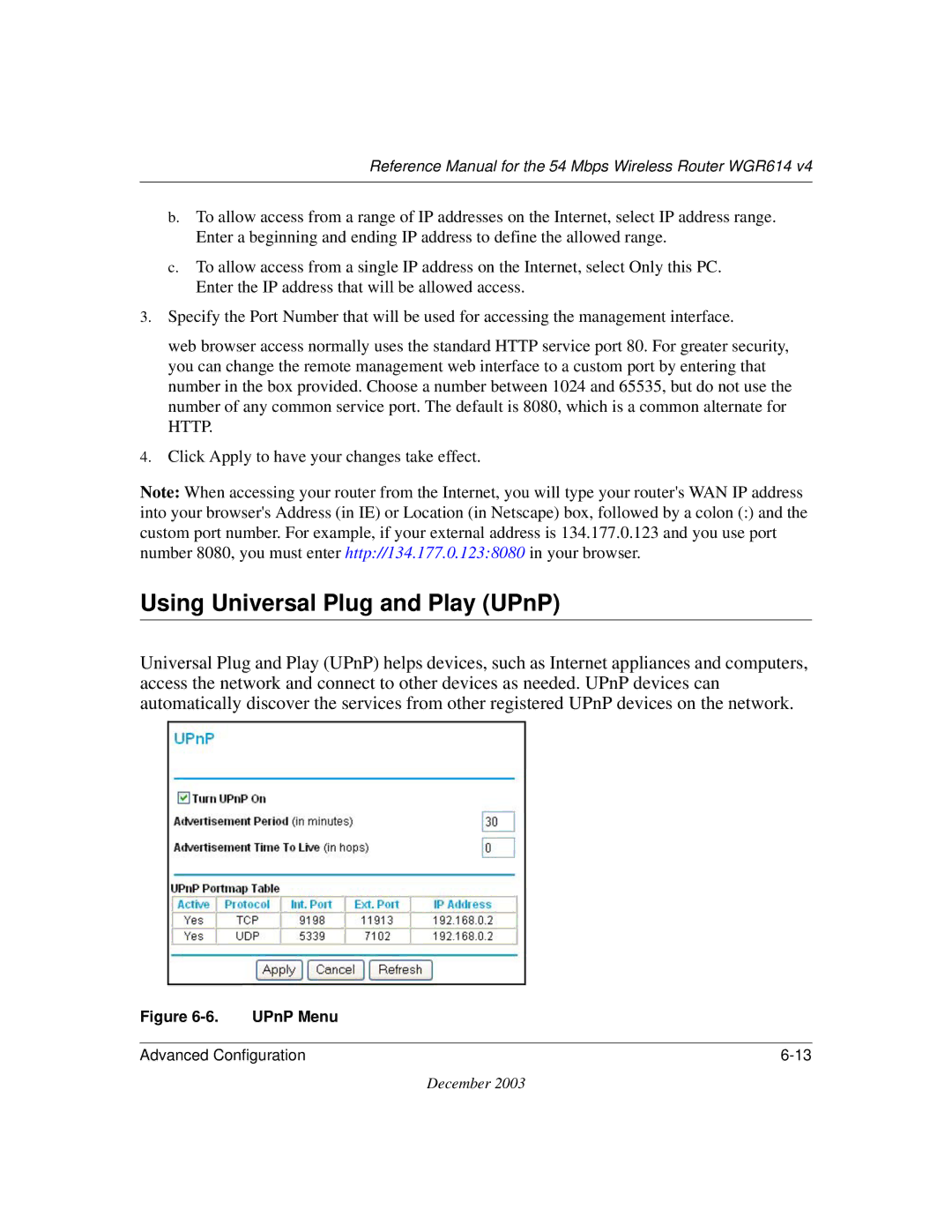 NETGEAR WGR614 v4 manual Using Universal Plug and Play UPnP 