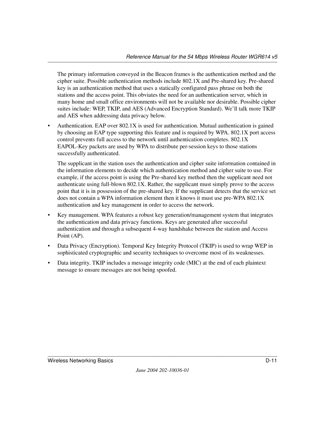 NETGEAR WGR614 v5 manual Reference Manual for the 54 Mbps Wireless Router WGR614 