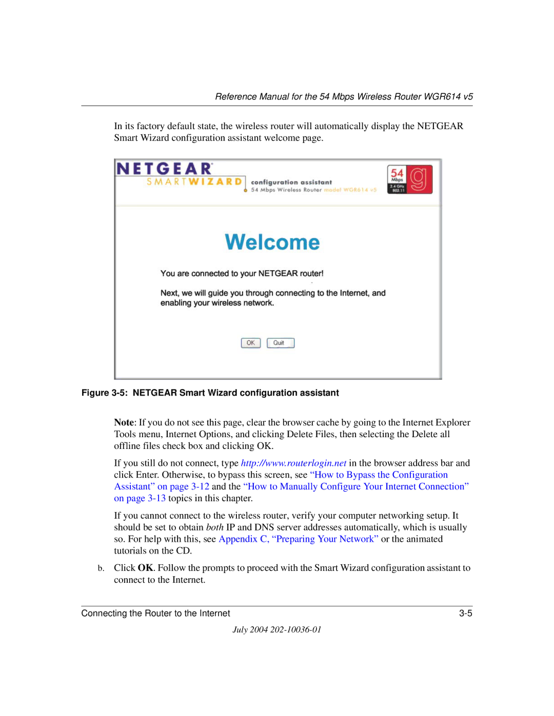 NETGEAR WGR614 v5 manual Netgear Smart Wizard configuration assistant 