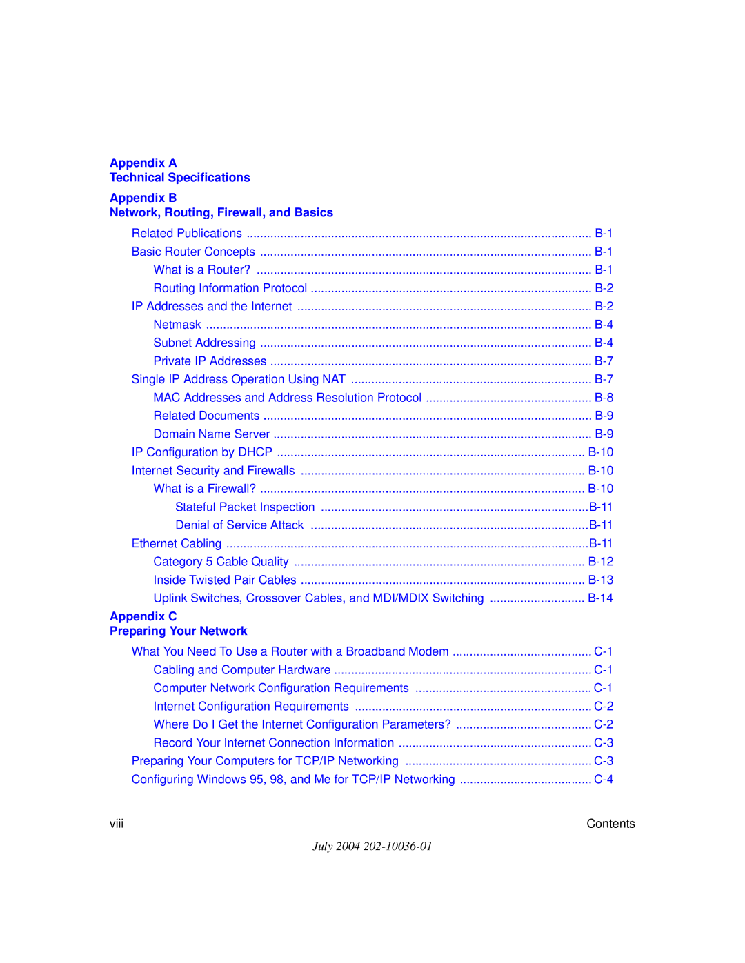 NETGEAR WGR614 v5 manual Appendix C Preparing Your Network 