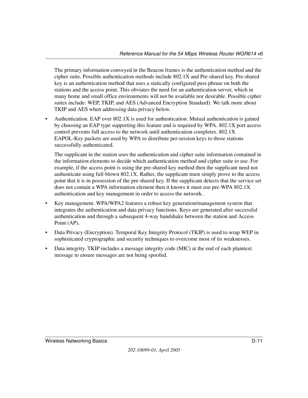 NETGEAR WGR614 v6 manual Reference Manual for the 54 Mbps Wireless Router WGR614 