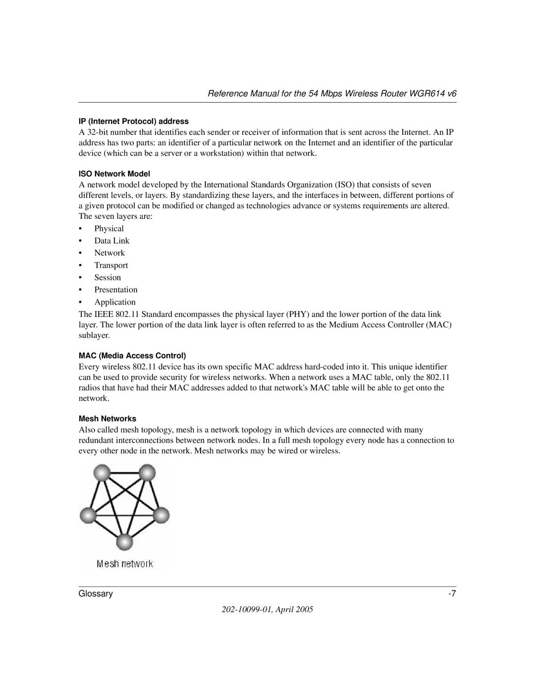 NETGEAR WGR614 v6 manual IP Internet Protocol address 