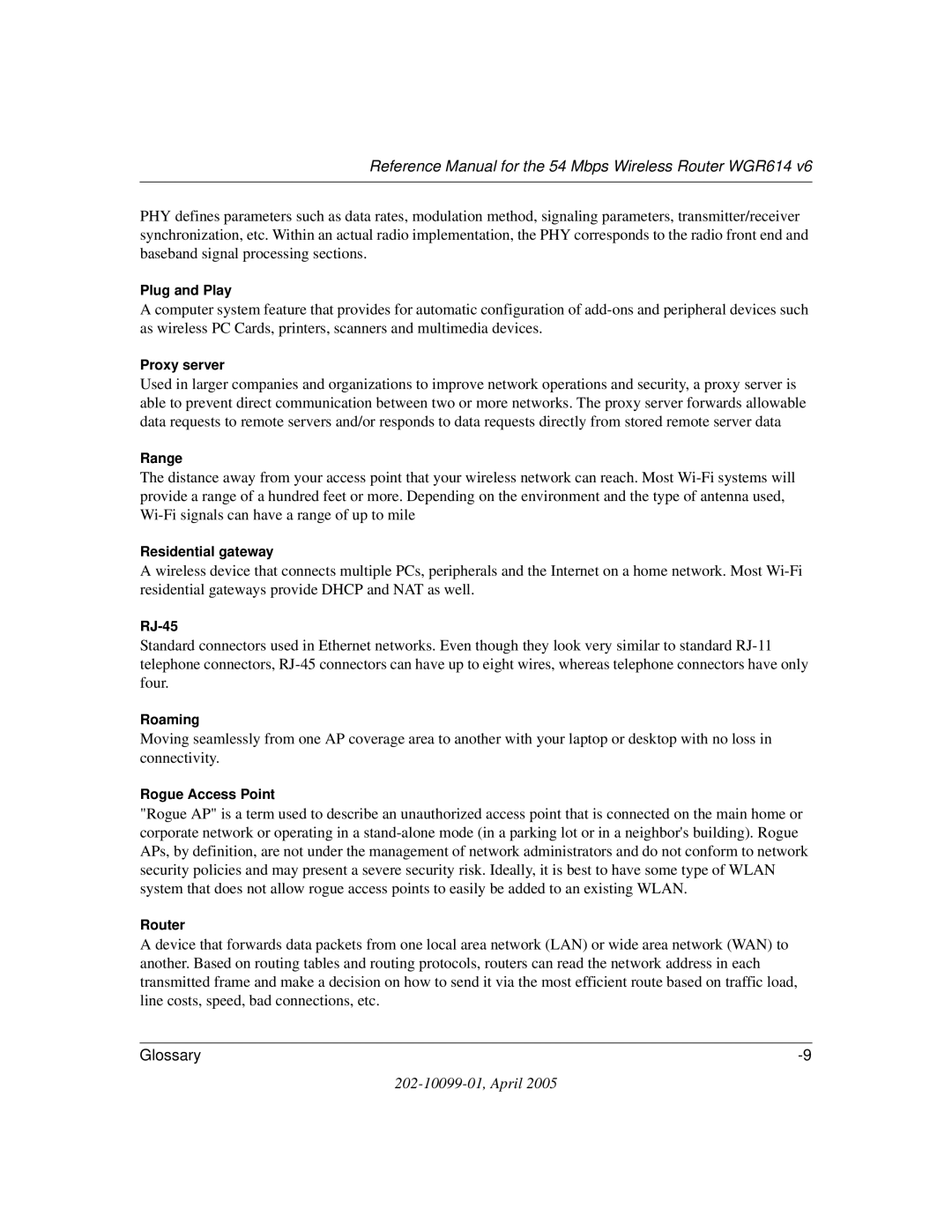 NETGEAR WGR614 v6 manual Plug and Play 