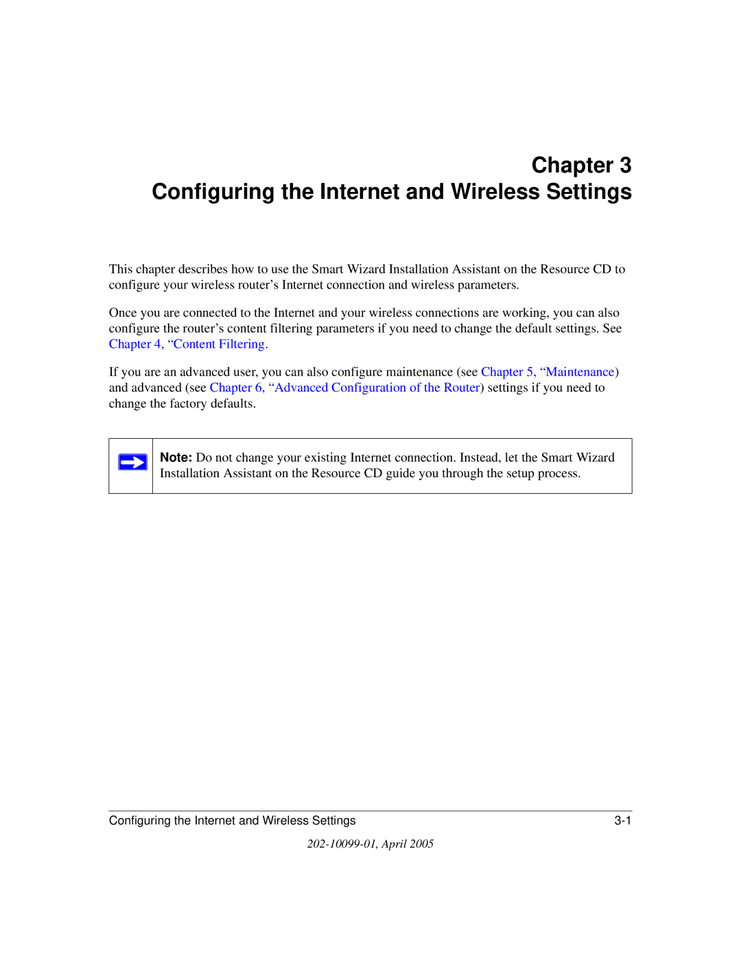 NETGEAR WGR614 v6 manual Configuring the Internet and Wireless Settings 