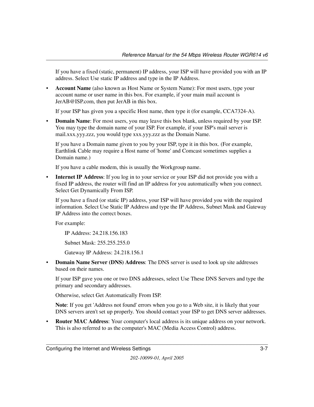 NETGEAR WGR614 v6 manual Reference Manual for the 54 Mbps Wireless Router WGR614 