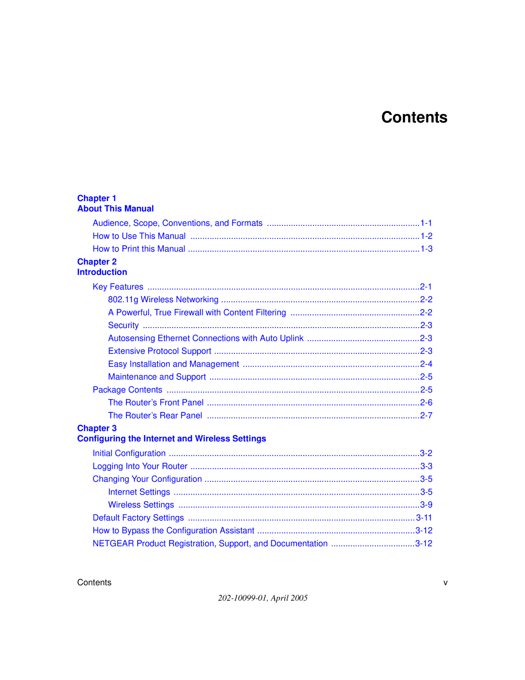 NETGEAR WGR614 v6 manual Contents 