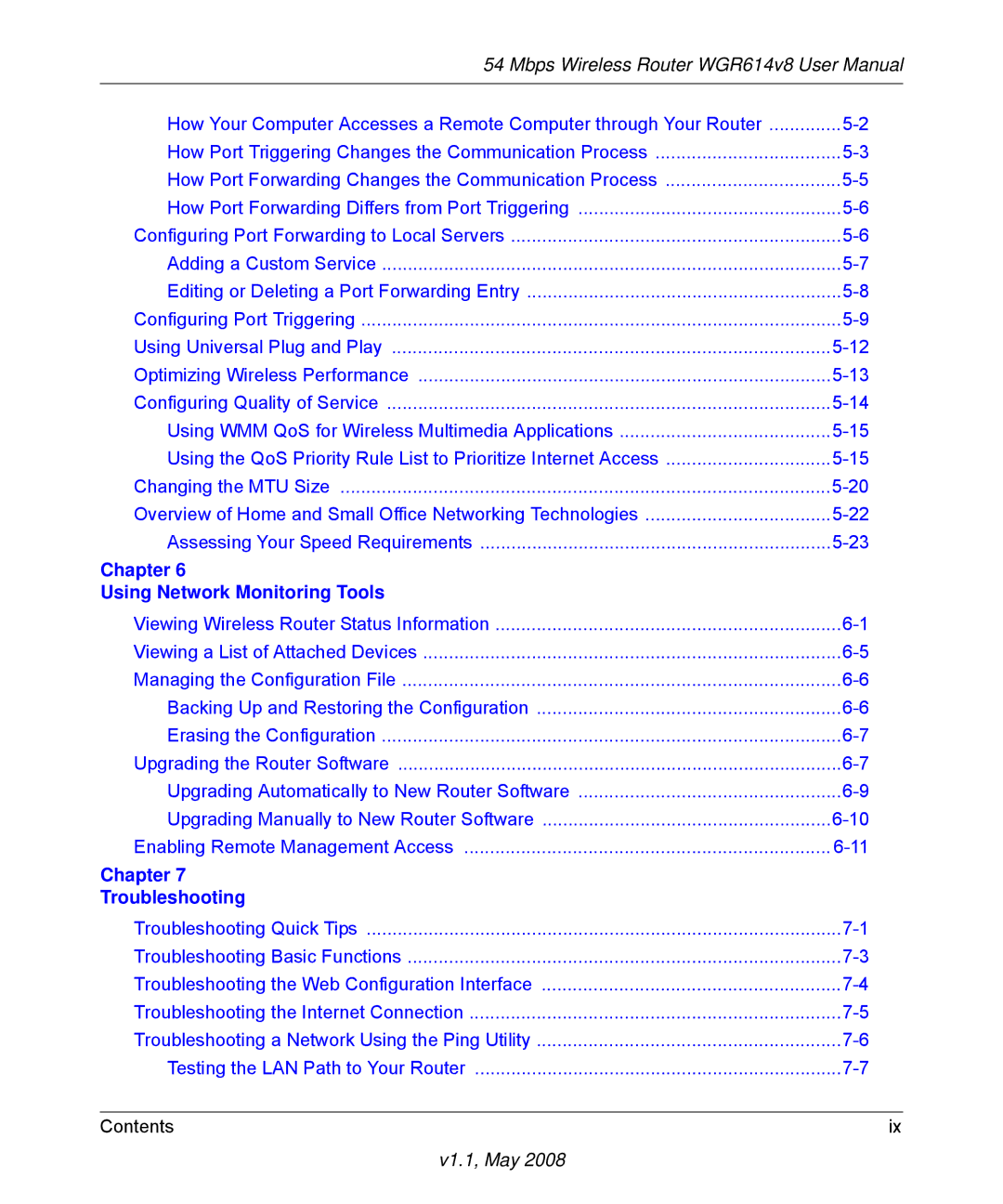 NETGEAR WGR614 v8 manual Chapter Using Network Monitoring Tools 