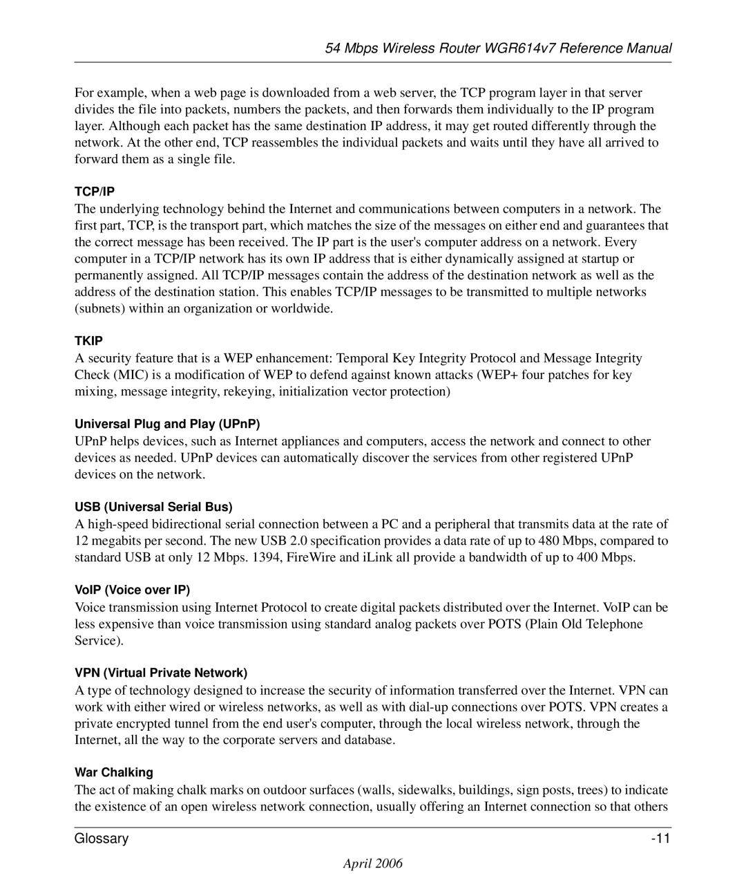 NETGEAR WGR614v7 manual Tcp/Ip 