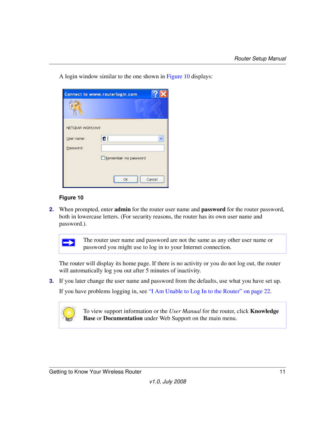 NETGEAR WGR614v9 manual Router Setup Manual 