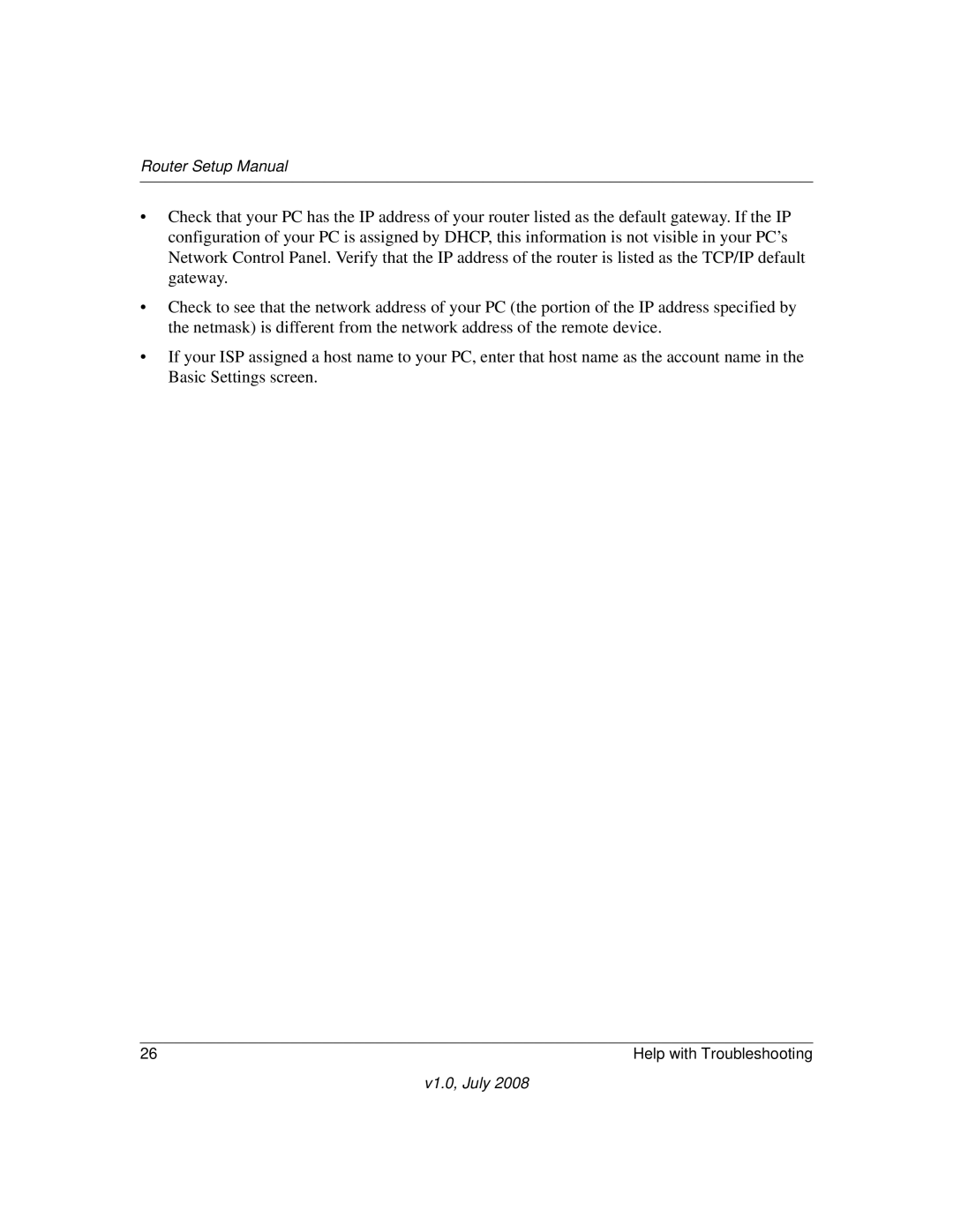 NETGEAR WGR614v9 manual Router Setup Manual 