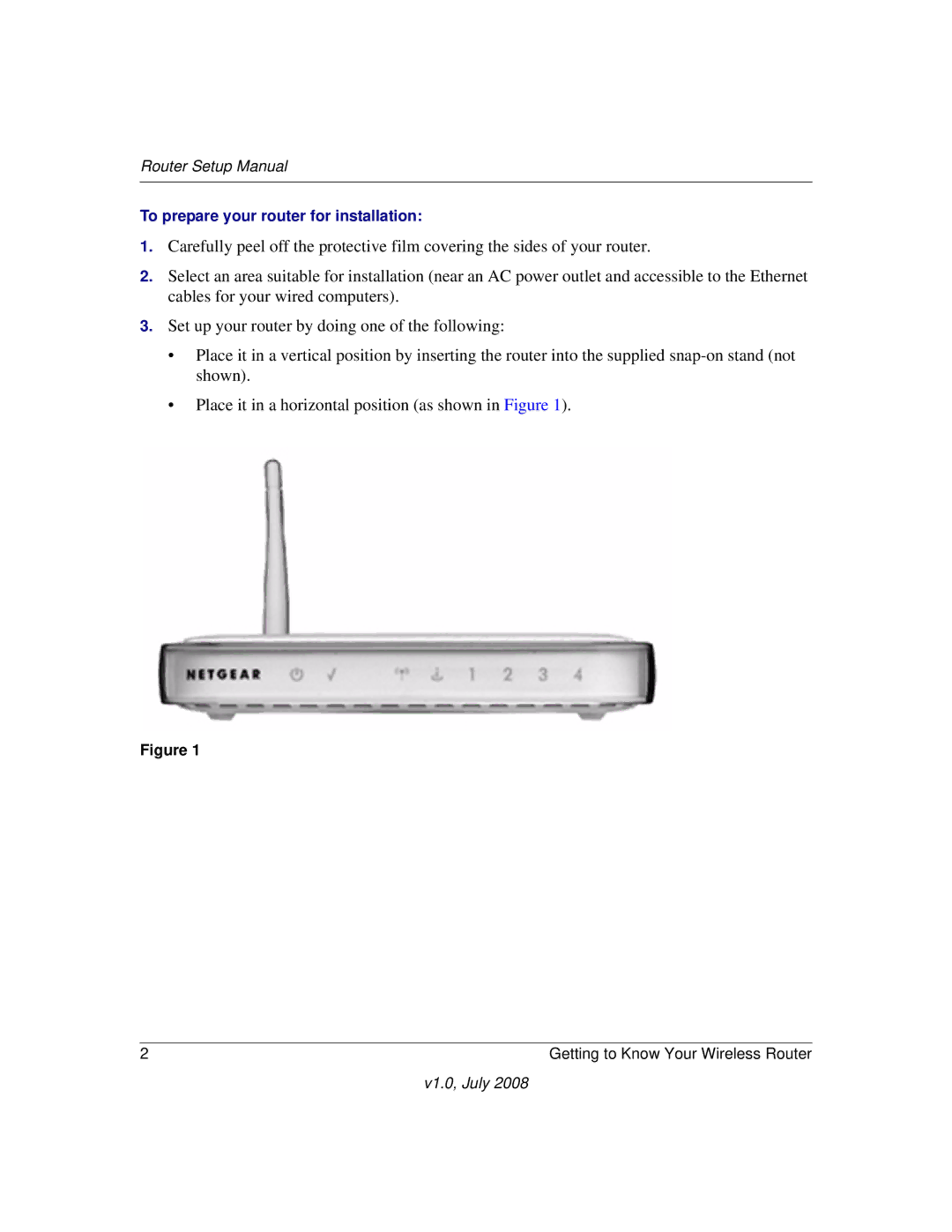 NETGEAR WGR614v9 manual To prepare your router for installation 