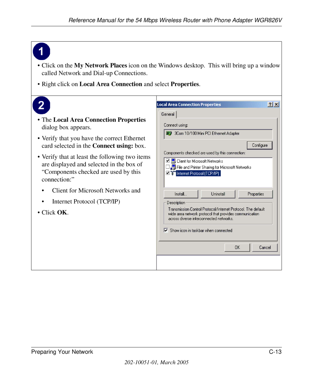 NETGEAR WGR826V manual Preparing Your Network 