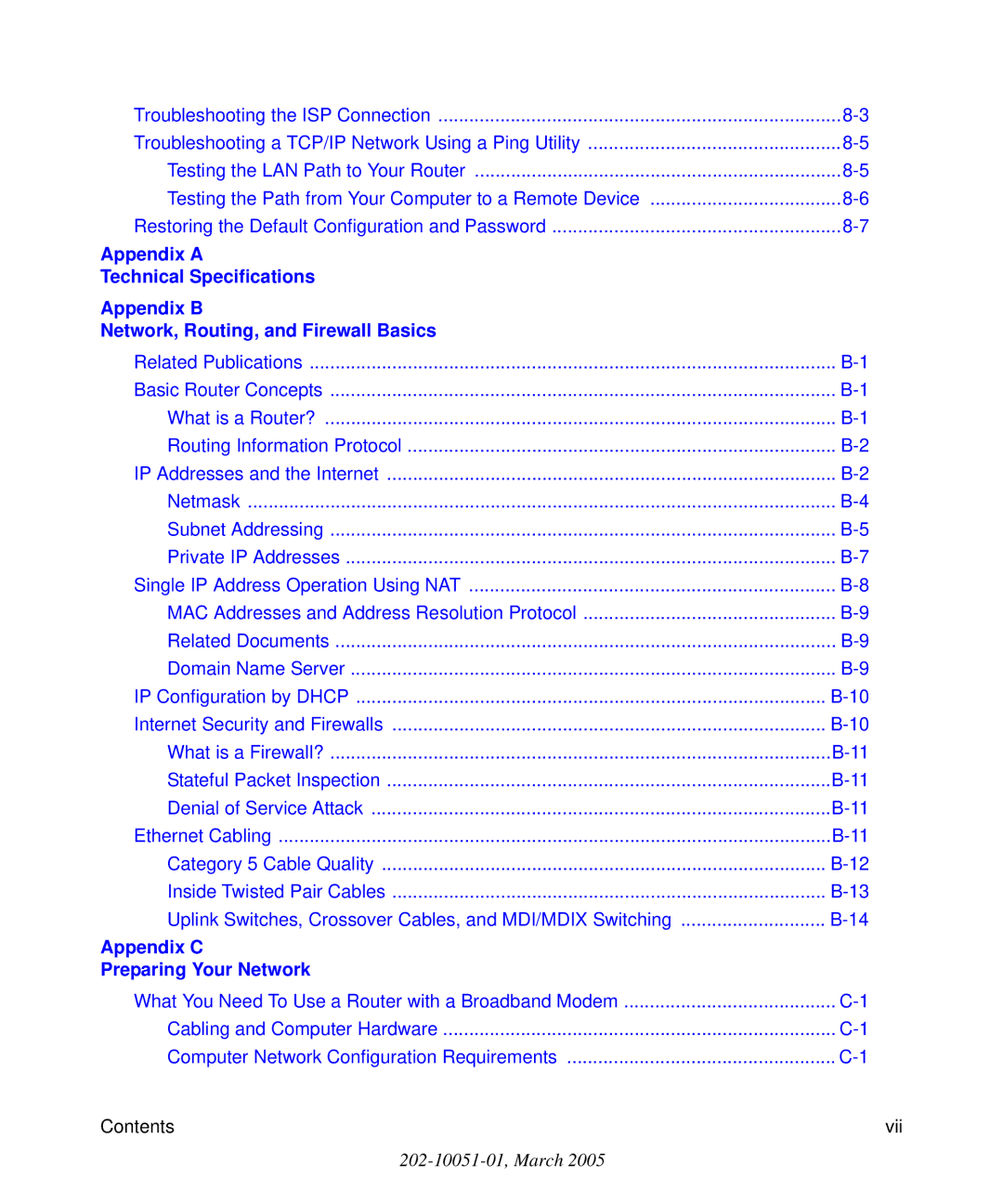 NETGEAR WGR826V manual Appendix C Preparing Your Network 