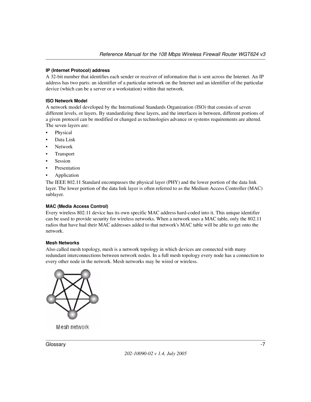 NETGEAR WGT624 V3 manual IP Internet Protocol address 