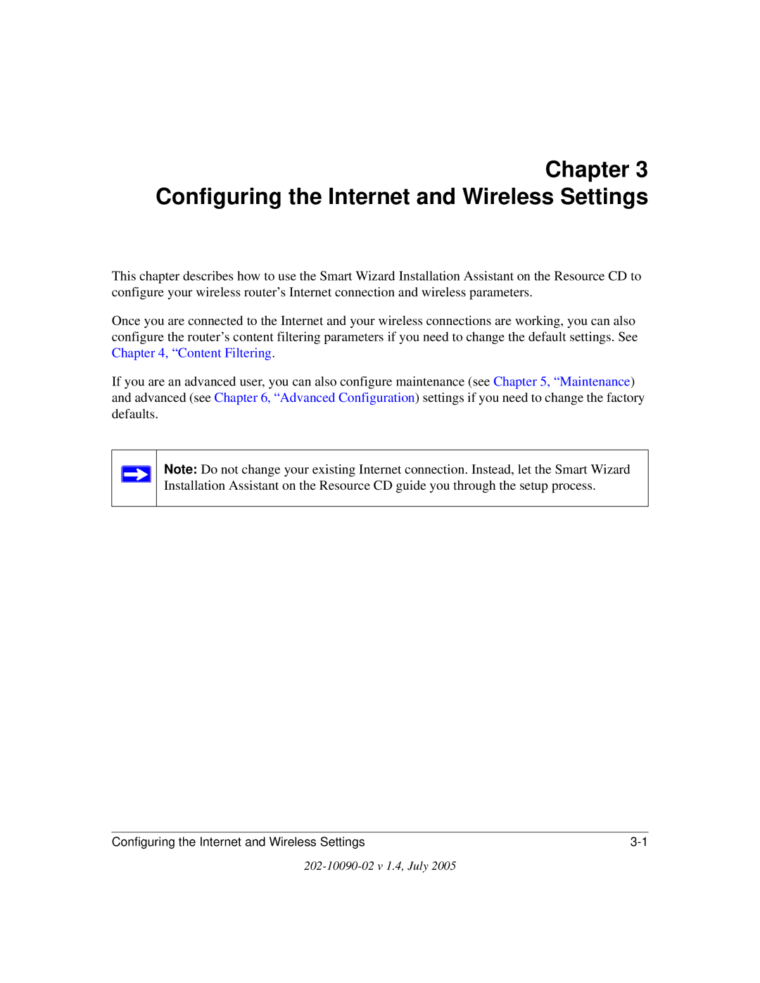 NETGEAR WGT624 V3 manual Configuring the Internet and Wireless Settings 