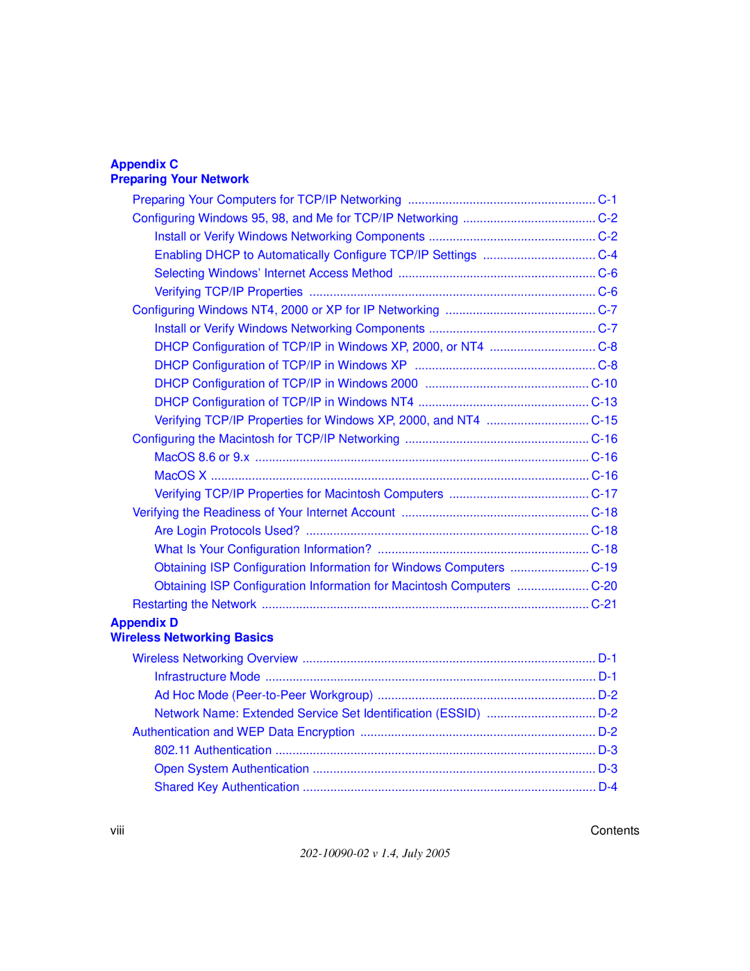 NETGEAR WGT624 V3 manual Appendix C Preparing Your Network 