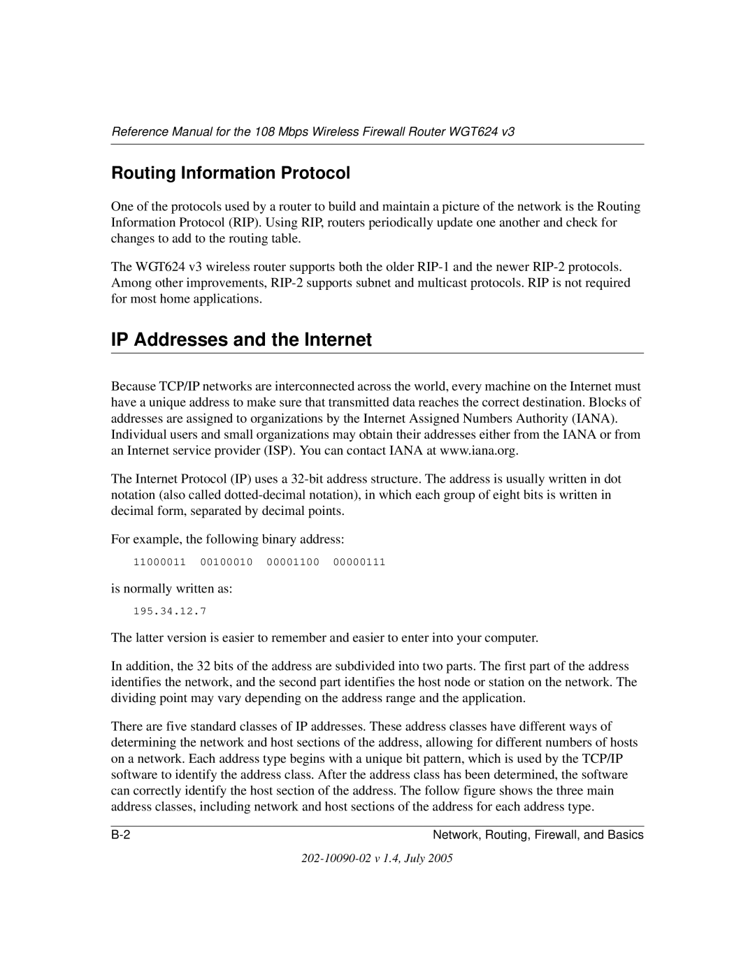 NETGEAR WGT624 V3 manual IP Addresses and the Internet, Routing Information Protocol 