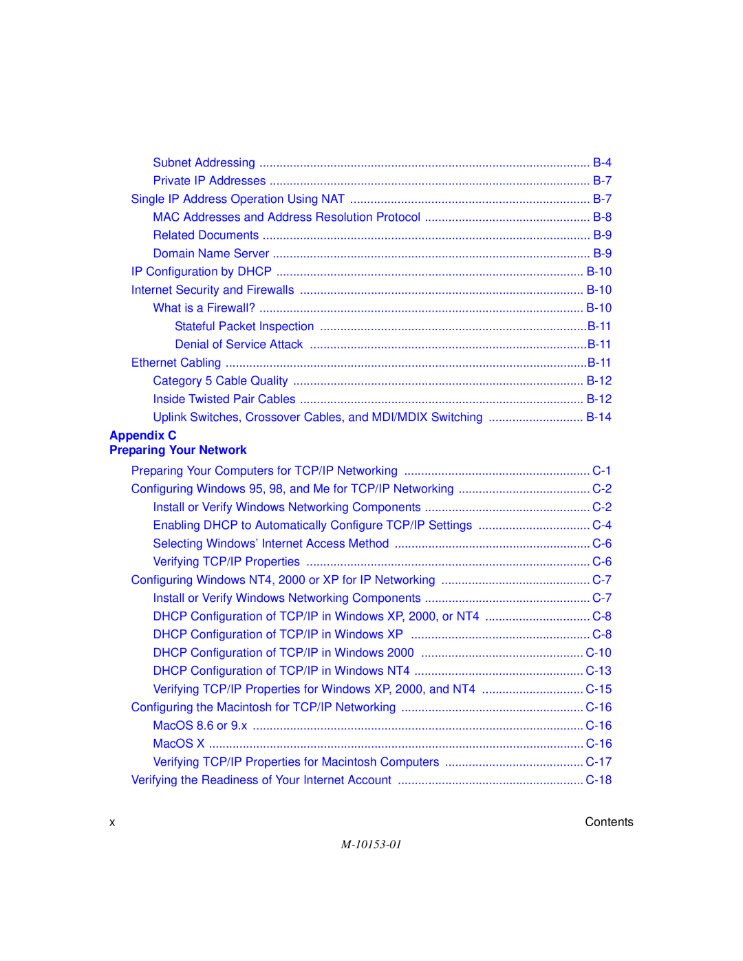 NETGEAR WGT624 manual Appendix C Preparing Your Network 