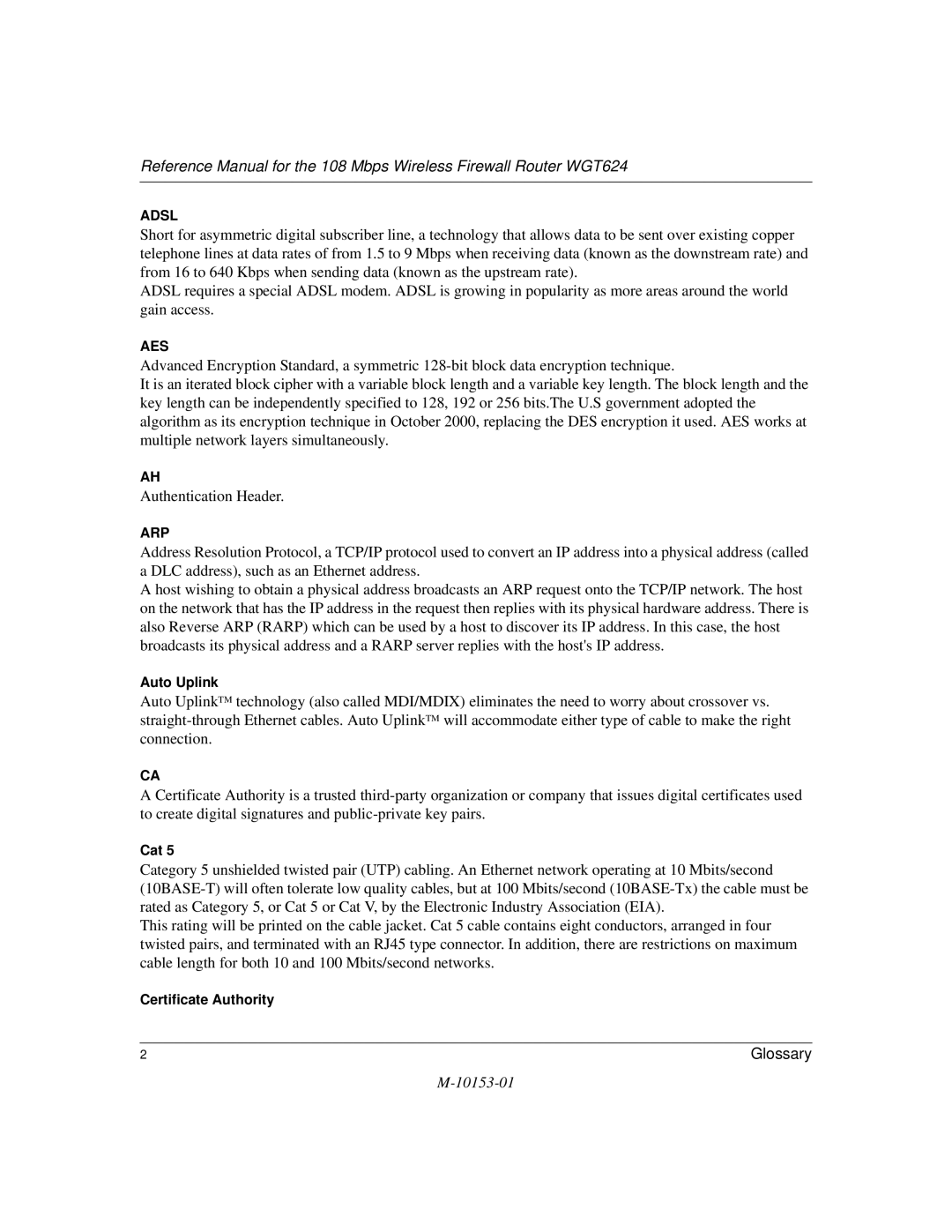 NETGEAR WGT624 manual Adsl 